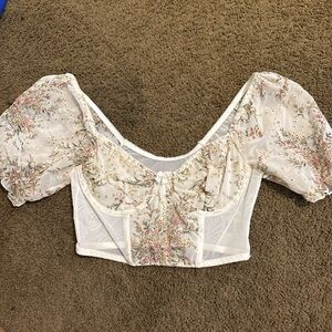 Floral Puff Sleeve Women's Top